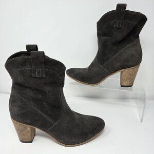Alberto Fermani Womens Suede Boots 37 US 6 Grey Ankle Western Cowgirl Boho